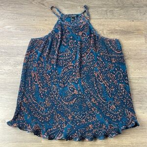 Banana Republic Factory Women’s Turquoise Blue Pleated Dress Tank, size Large